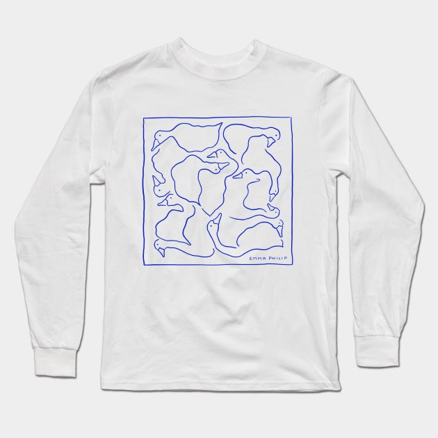 Duck Duck Goose Signed Long Sleeve T-Shirt by Emma Philip